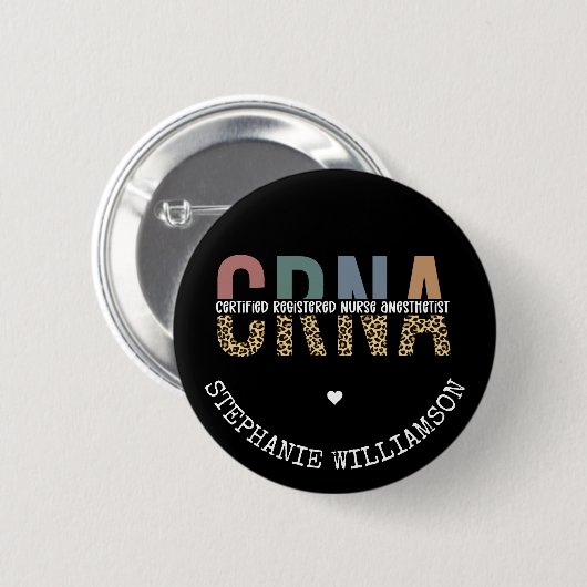 Individueller CRNA zertifizierter Krankenpfleger Button (Vorne & Hinten)