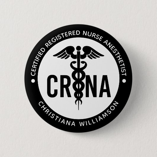 Individueller CRNA zertifizierter Krankenpfleger Button (Vorderseite)