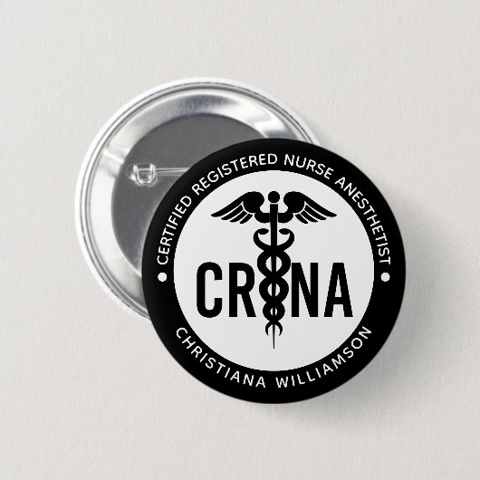 Individueller CRNA zertifizierter Krankenpfleger Button (Vorne & Hinten)