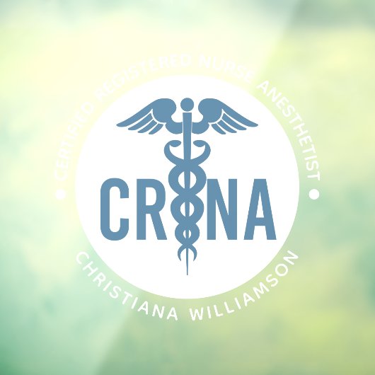 Individueller CRNA zertifizierter Krankenpfleger Fensteraufkleber (Blatt 3)