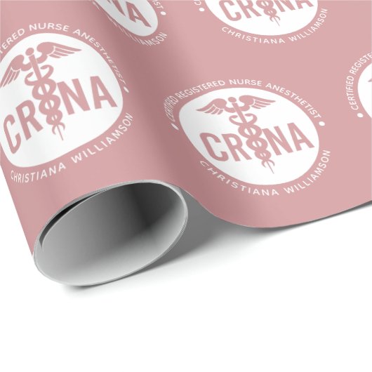 Individueller CRNA zertifizierter Krankenpfleger Geschenkpapier (Rolleneckpunkt)