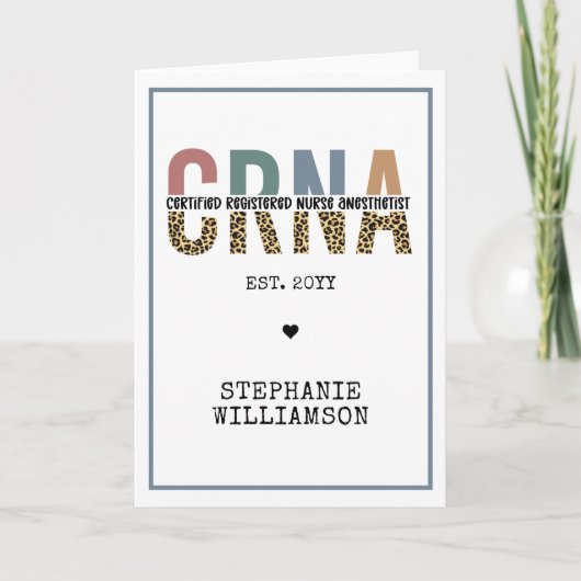 Individueller CRNA zertifizierter Krankenpfleger Karte (Vorderseite)
