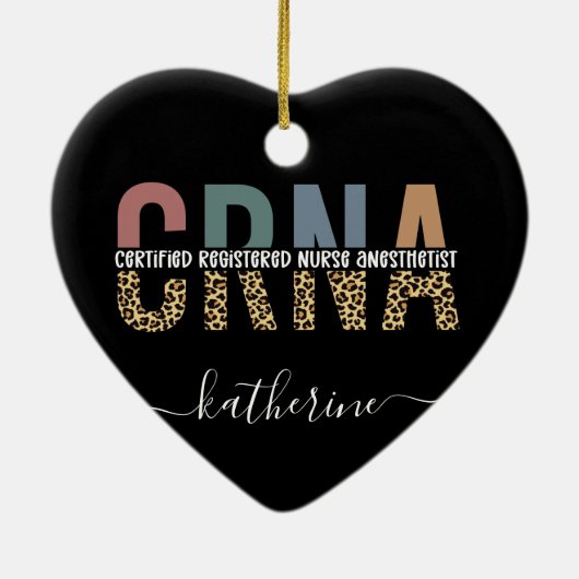 Individueller CRNA zertifizierter Krankenpfleger Keramik Ornament (Hinten)