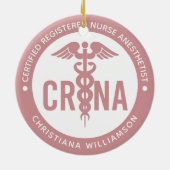 Individueller CRNA zertifizierter Krankenpfleger Keramik Ornament (Hinten)