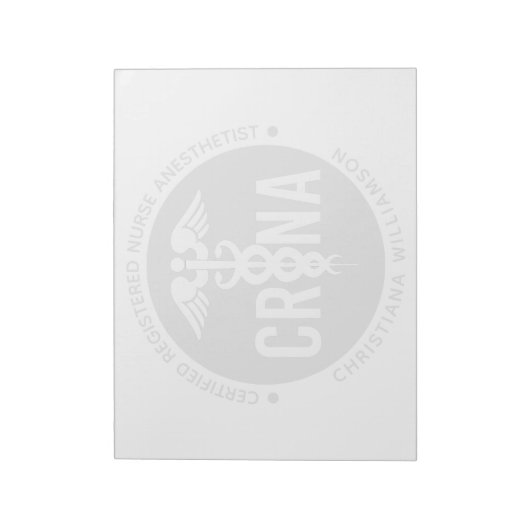 Individueller CRNA zertifizierter Krankenpfleger Notizblock (Rotiert)