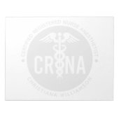 Individueller CRNA zertifizierter Krankenpfleger Notizblock (Vorderseite)