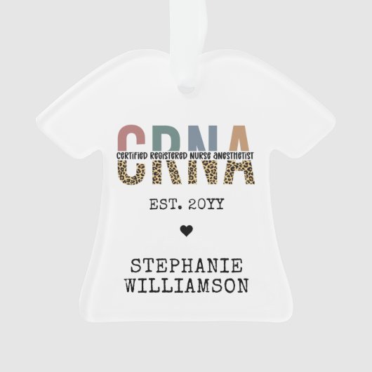 Individueller CRNA zertifizierter Krankenpfleger Ornament (Vorderseite)