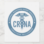 Individueller CRNA zertifizierter Krankenpfleger Weinetikett (Einzelnes Label)