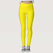Individueller Druck Yoga-Crew Leuchtend Gelb Leggings (Vorderseite)