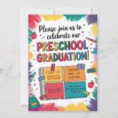 Individueller, dynamischer Notebook-Preschool-Absc Einladung (Vorderseite)
