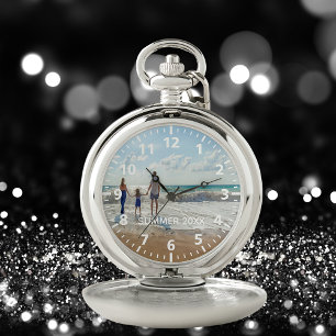 Individueller Familientext für Sommerferien im Fot Taschenuhr