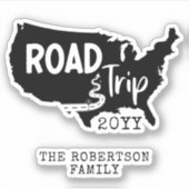 Individueller Familienurlaub | Family Road Trip US Aufkleber (Vorderseite)