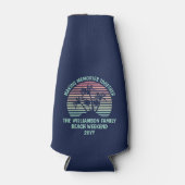 Individueller Familienurlaub Retro Tropical Beach Flaschenkühler (Vorderseite)