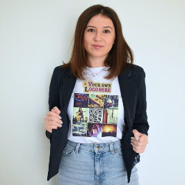 Individueller Foto-Collage Qr-Code und Logo-T - Sh T-Shirt