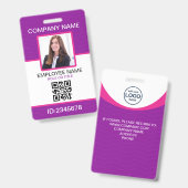 Individueller Foto QR-Code für Firmenmitarbeiter L Ausweis (Vorder- & Rückseite)