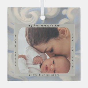 Individueller Foto- und Namensschmuck zum ersten M Ornament Aus Glas