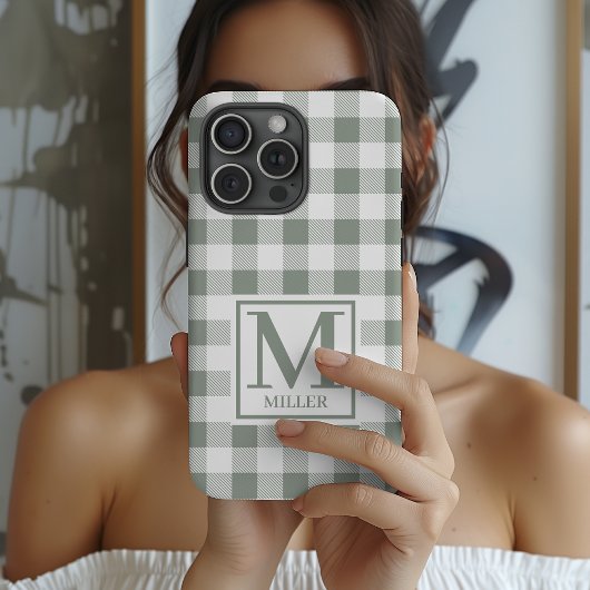 Individueller Gingham-Handyhülle-Geschenk für Mama iPhone Hülle