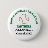 Individueller Grün-Schulbaseballspieler Button (Vorderseite)