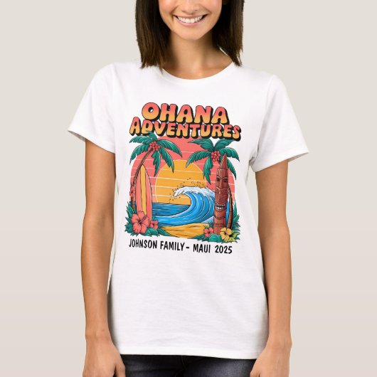 Individueller hawaiianischer Familienurlaub T - Sh T-Shirt (Vorderseite)