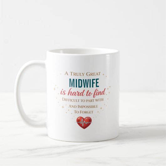 Individueller Hebammen-Dankbarkeitszitat Kaffeetasse (Links)
