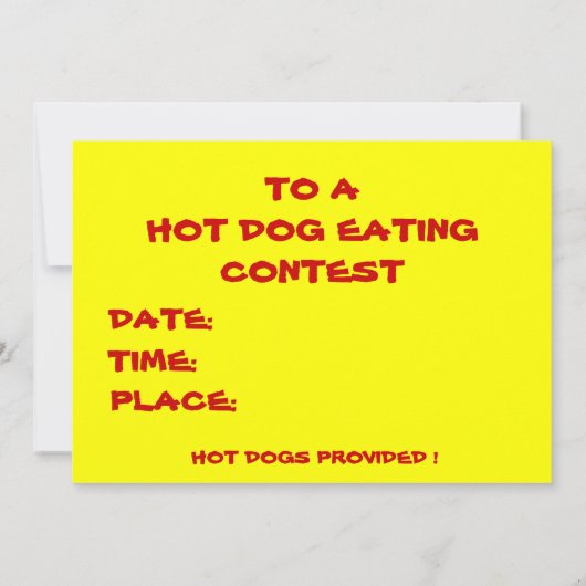 Individueller Hot Dog Eating Contest oder GRILLEN  Einladung (Rückseite)