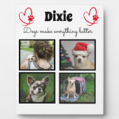 Individueller Hundeliebhaber 4 Foto Collage Fotoplatte (Vorderseite)