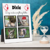 Individueller Hundeliebhaber 4 Foto Collage Fotoplatte (Seite)