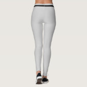 Individueller Jahrestag Silber-Schwarz-Monogramm Leggings (Rückseite)