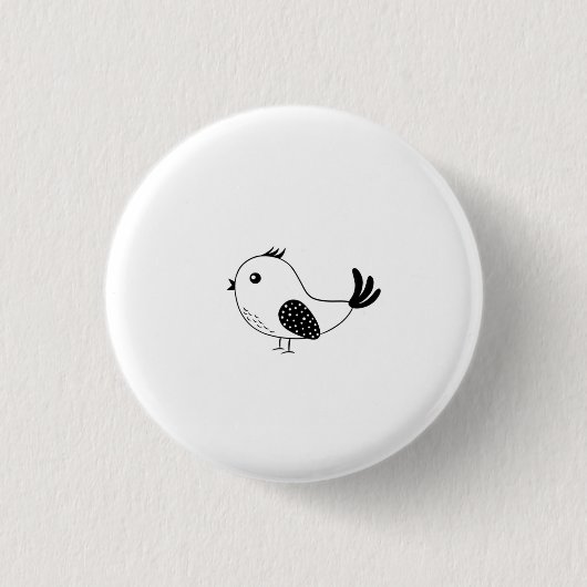 Individueller Kleiner Vogel Button (Vorderseite)