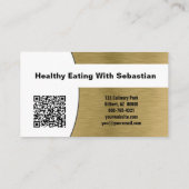 Individueller Koch Brushed Brass-Foto QR-Code Visitenkarte (Rückseite)