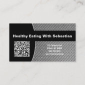 Individueller Koch Diamond Plate Foto QR Code Visitenkarte (Rückseite)