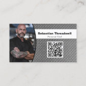 Individueller Koch Diamond Plate Foto QR Code Visitenkarte (Vorderseite)