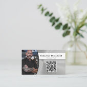 Individueller Koch - kundenspezifischer QR-Code fü Visitenkarte (Stehend Vorderseite)