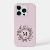 Individueller Lavendel-Kranz Monogramm Mutter Hoch iPhone Hülle (Rückseite)