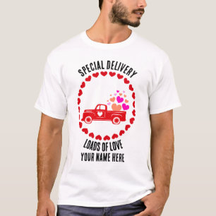 Individueller LKW mit Herz-Funny-Valentinstag T-Shirt