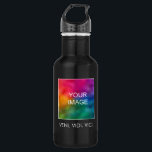 Individueller Motivierend Erfolg Veni Vidi Vici Zi Edelstahlflasche<br><div class="desc">Maßgeschneiderter Motivierend Erfolg Veni Vidi Vici Quote Elegante moderne Vorlage Hochladen Bild,  Foto oder Business-Logo,  Hinzufügen Text,  Name Trendy Classic 18 oz Matte Black Water Flasche.</div>