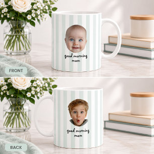 Individueller Muttertag 2 Foto Baby Gesicht Grün S Kaffeetasse