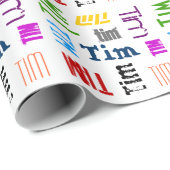 Individueller Name (3 Buchstaben) Geschenkpapier (Rolleneckpunkt)