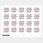 INDIVIDUELLER NAME BASEBALL RUNDER AUFKLEBER (Blatt)