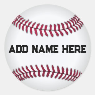 INDIVIDUELLER NAME BASEBALL RUNDER AUFKLEBER