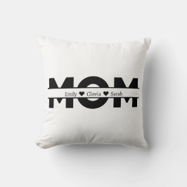 Individueller Name der Mutter und Kinder Kissen