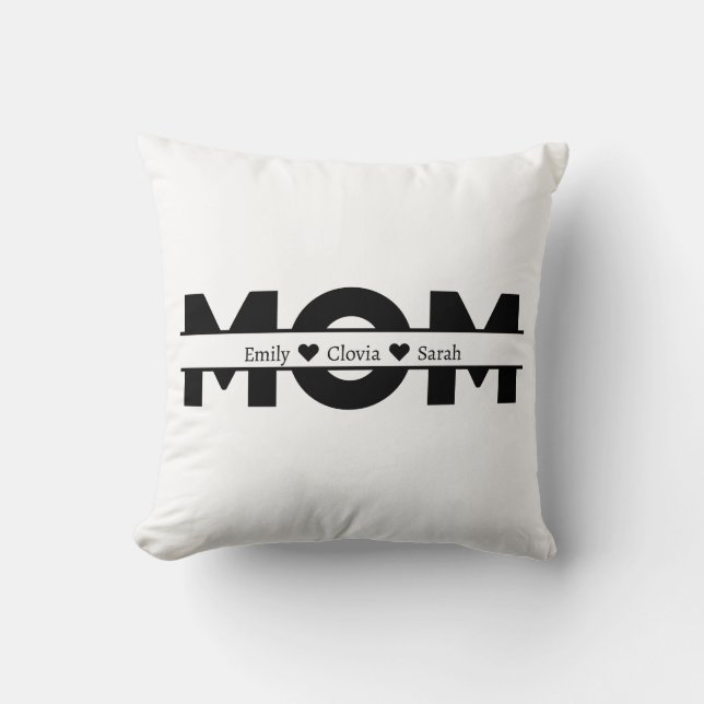 Individueller Name der Mutter und Kinder Kissen (Vorderseite)