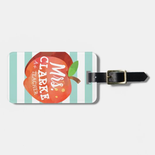Individueller Name des Apples | des Lehrers Gepäckanhänger (Vorderseite horizontal)