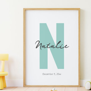 Individueller Name des Baby und Geburtsdatum Moder Poster