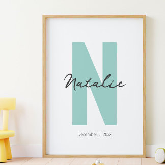 Individueller Name des Baby und Geburtsdatum Moder Poster