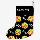 Individueller Name des Pizza-Muster-| Kleiner Weihnachtsstrumpf (Rückseite)