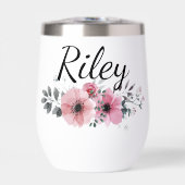 Individueller Name Florale Personalisierte Rosa Bl (Vorderseite)