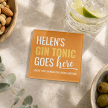 Individueller Name Gelb Orange Lustiges Gin-Liebha