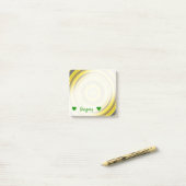 Individueller Name + Gelbes u. graues genistetes Post-it Klebezettel (Auf Schreibtisch)