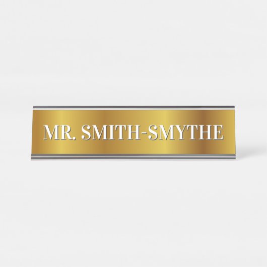 Individueller Name + Imitat Gold-Inspiriertes Schreibtischnamensplakette (Vorderseite )